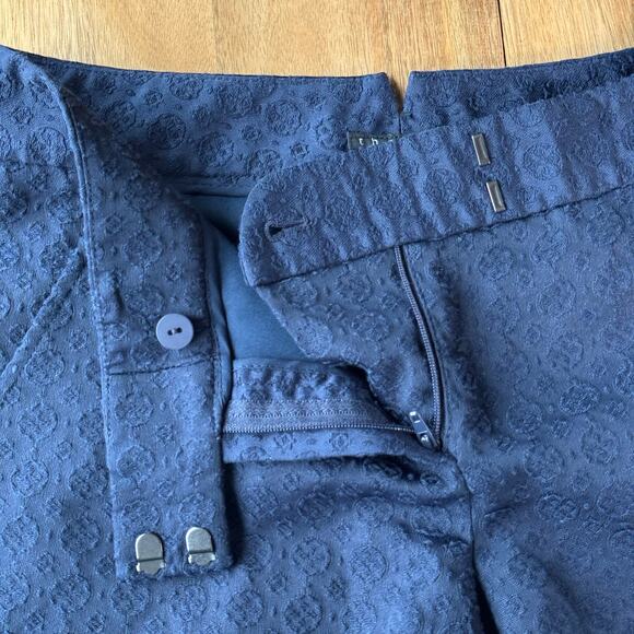 Theory Lynie Jacquard Shorts Low Rise Chino Style Mini Short Size 2 Blue - Picture 8 of 11